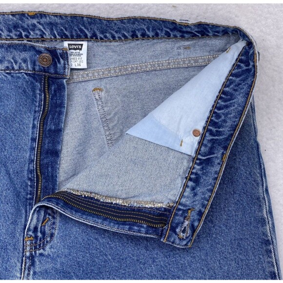 Levis 553 Jeans Mens 42x36 Denim 90s USA Relaxed Straight Dark Mid Rise Vintage - Picture 9 of 16
